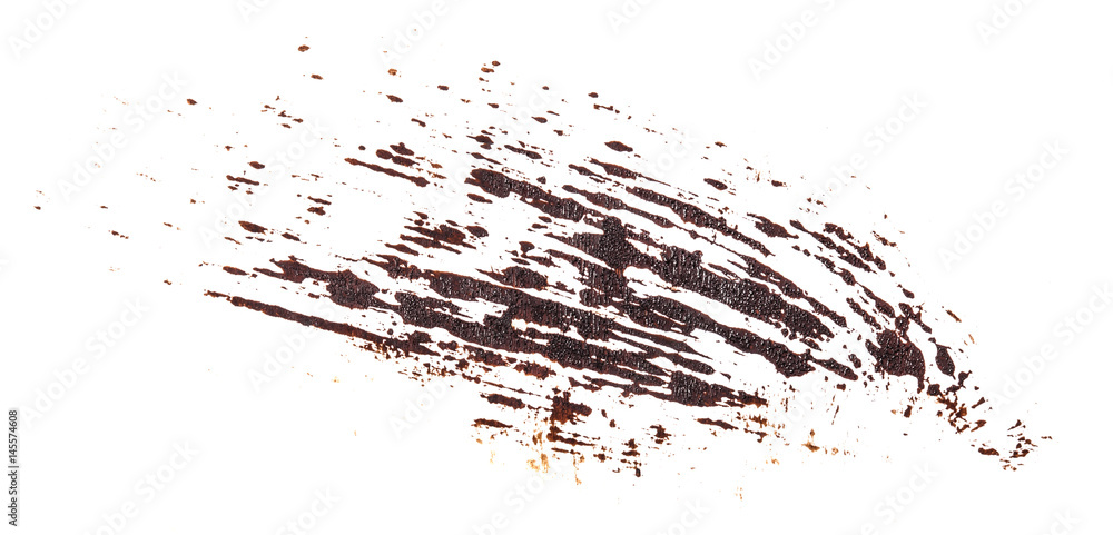 Stain of oil brown paint on white background Stain of oil brown paint on white background