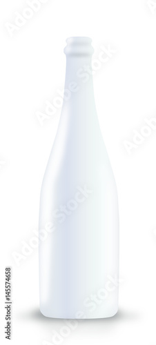 Premium white bottle vector mockup alcohol champagne