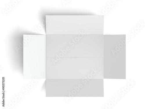 White open blank cardboard box. Isolated