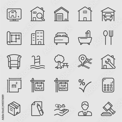 Real estate line icon