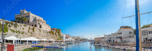 Cuitadella old town port on sunny summer day