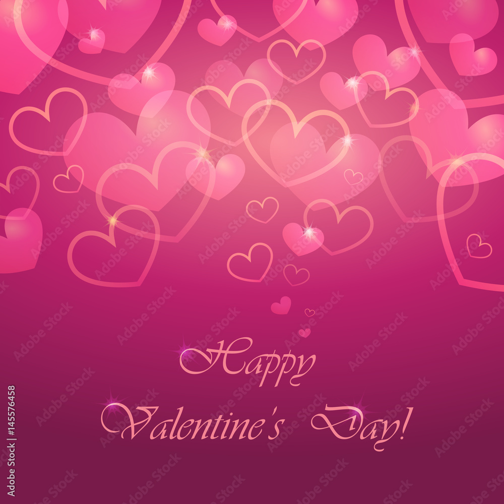Vector greeting card for Valentine's Day