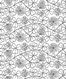Summer floral pattern with clover on white background