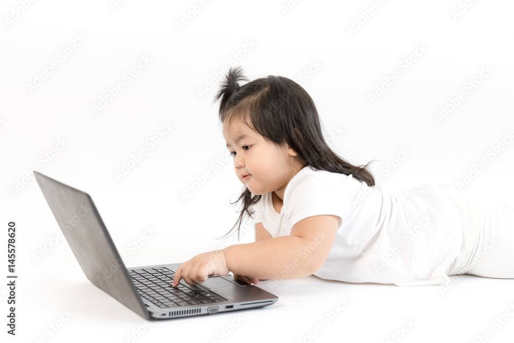 Asian girl working on computer Asian girl working on computer