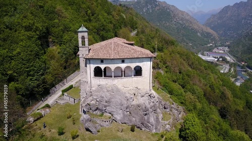 Wallpaper Mural Aerial shot from the drone of the Sanctuary of St. Patrick (San Patrizio), Colzate, Bergamo, Italy Torontodigital.ca