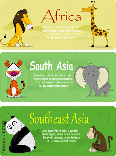 Vector illustration of animal and baby including koalas, penguins, giraffes, monkeys, elephants, whales.