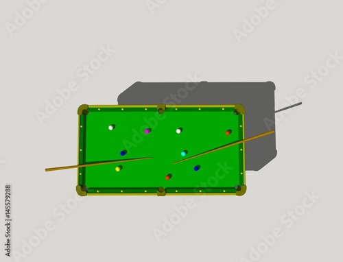 Billiard table. Isolated on...