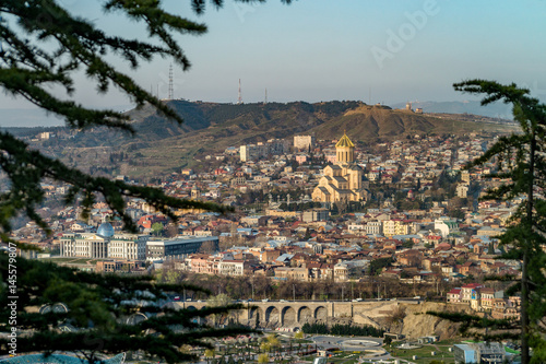 TBILISI, GEORGIA Panorama view on centre of Tbilisi city.