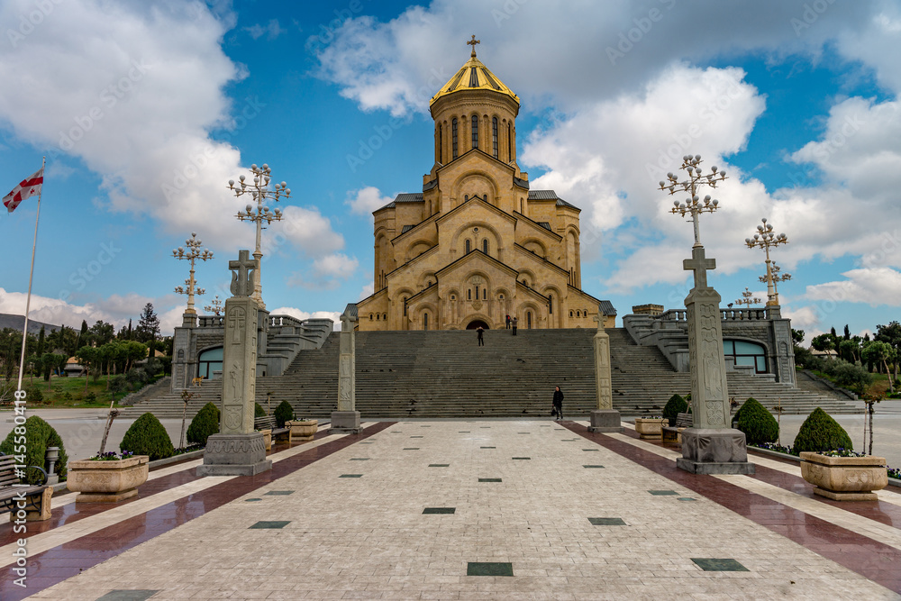 The Holy Trinity Cathedral of Tbilisi commonly known as Sameba is the main cathedral of the Georgian Orthodox Church located in Tbilisi, the capital of Georgia.