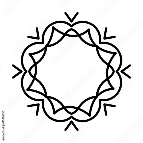 Elegant contour frame for design. A template for embroidering monograms, pyrography, creating icons and logos.