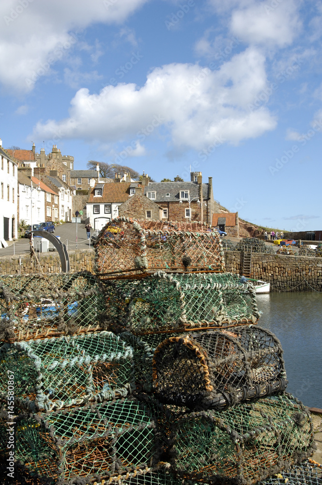 Crail harbour and lobster pots