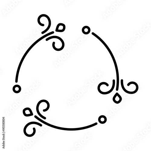 Elegant contour frame for design. A template for embroidering monograms, pyrography, creating icons and logos.