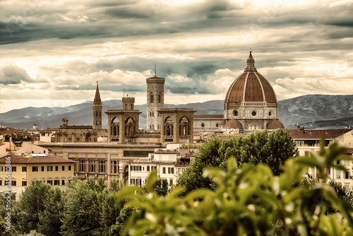 Florence and mountains photo