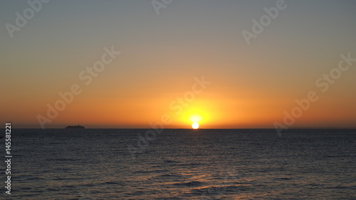 Cruise ship at sunset  Port Phillip Bay  Australia 2017