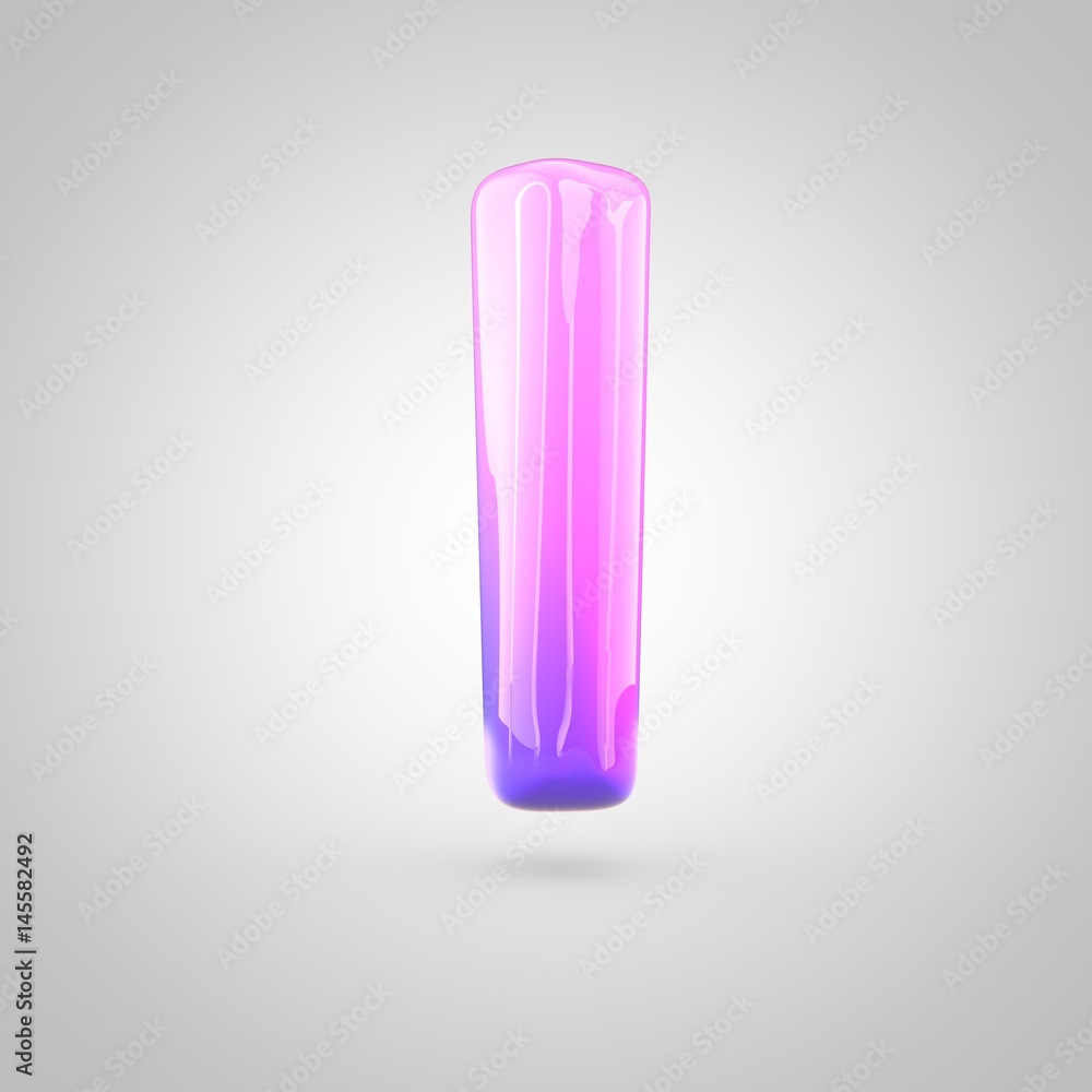 Glossy pink and violet gradient paint alphabet letter I uppercase isolated on white background Glossy pink and violet gradient paint alphabet letter I uppercase isolated on white background