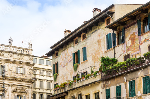 Beautiful street view of Verona center which is a world heritage site