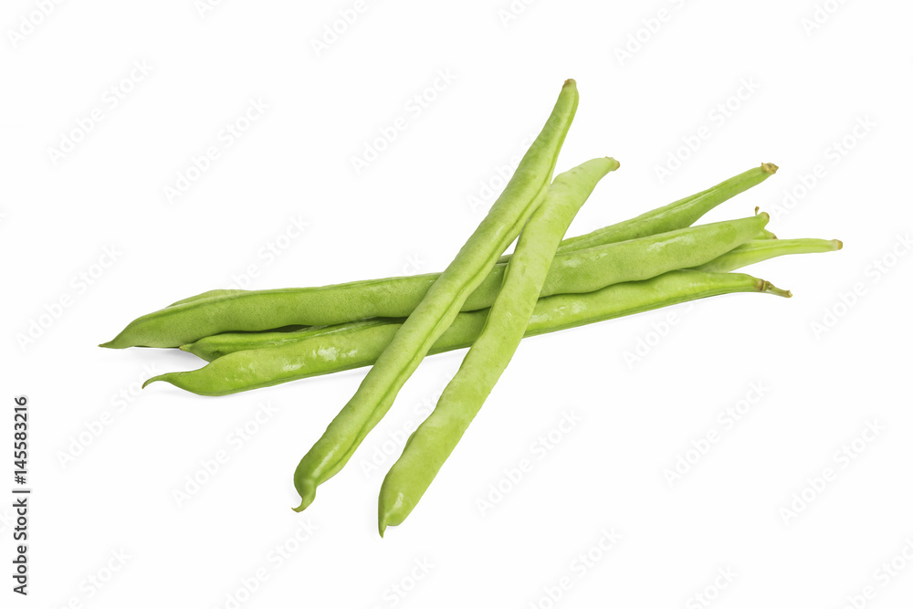 green beans close up on white background green beans close up on white background