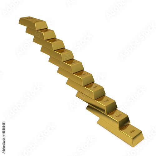 Stairway from golden bars.I...