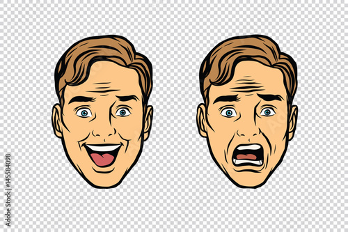 Two men face the emotions of fear and joy
