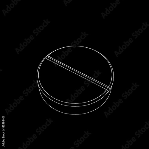 Pill. Isolated on black bac...