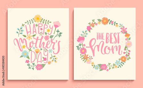 Set of Happy Mother's day cards.