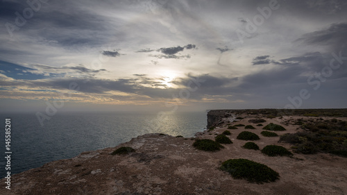 Late Afternoon on a cloudy day at the Great Australian Bight on the Edge of the Nullarbor Plain photo