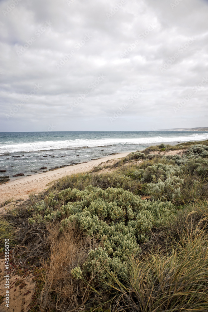 Western Australia - rough costline with gray sky
