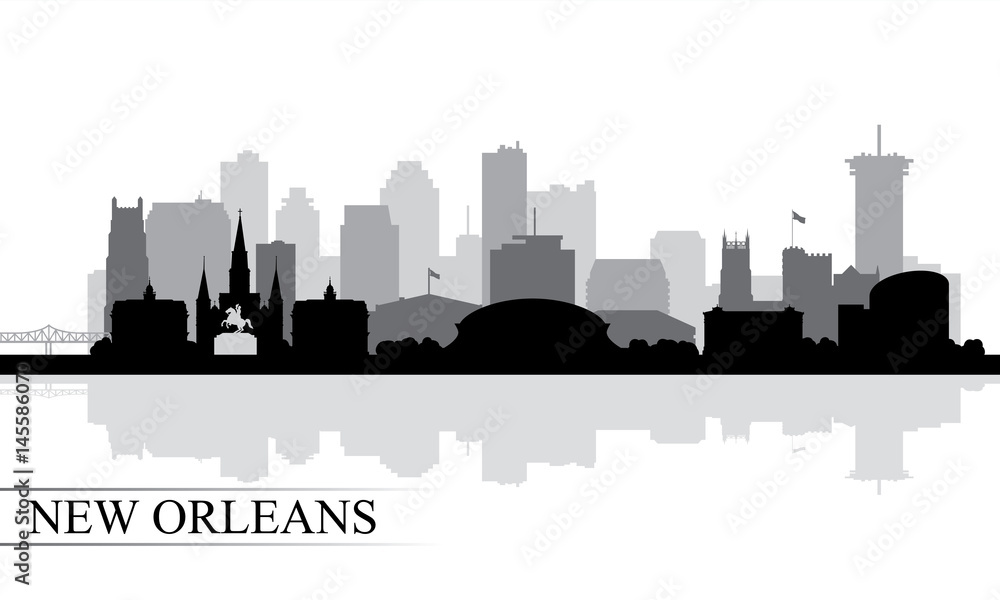 New Orleans city skyline silhouette background