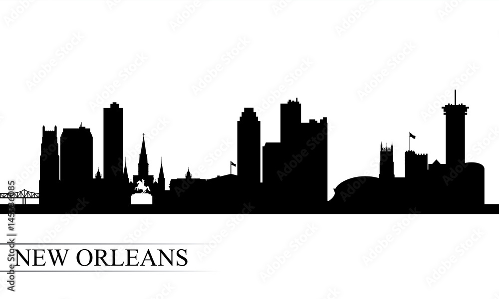 New Orleans city skyline silhouette background New Orleans city skyline silhouette background