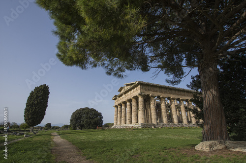 The second temple of hera at the ancient Greek city of Paestum  Italy