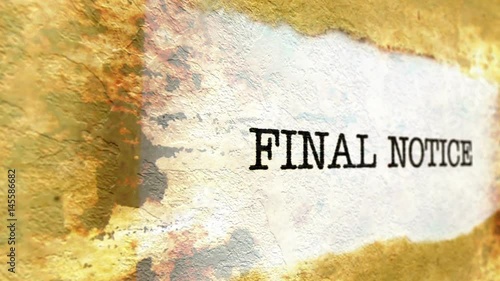 Wallpaper Mural Final notice grunge concept Torontodigital.ca