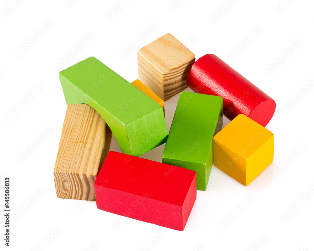 Obraz premium wooden blocks isolated on white