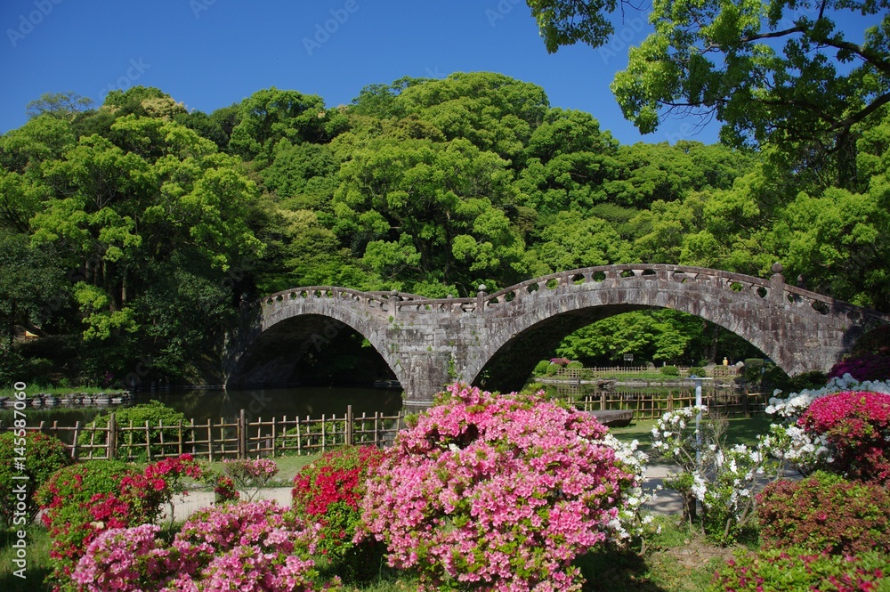 新緑の諫早公園 眼鏡橋 Stock 写真 Adobe Stock