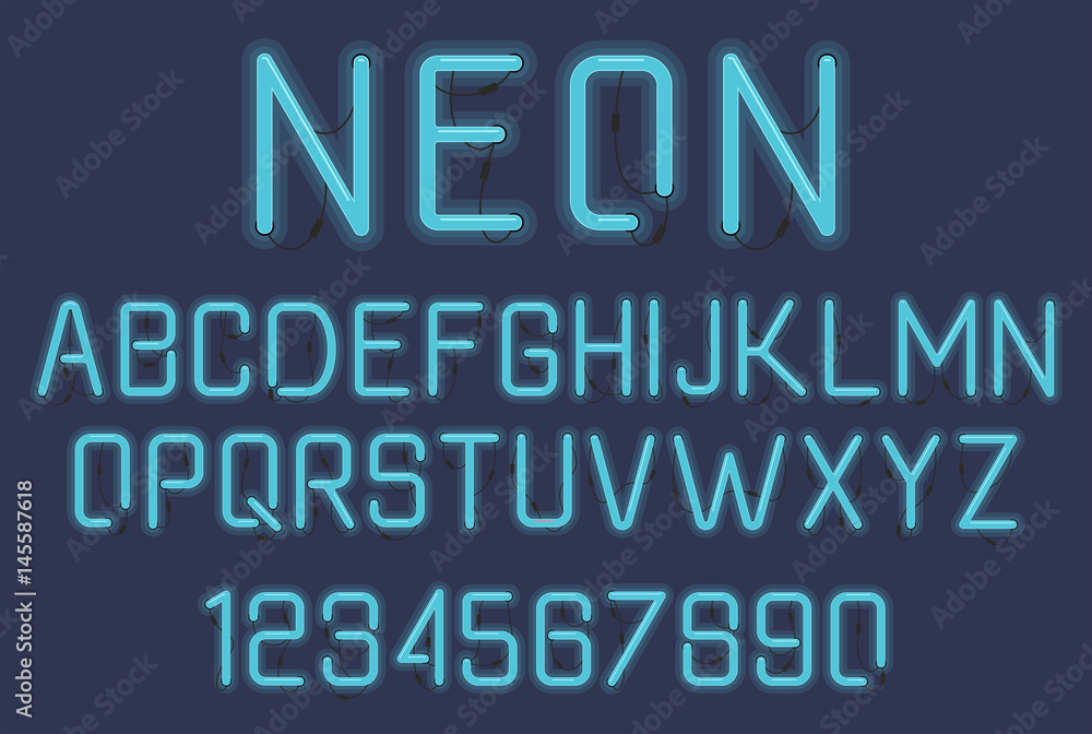Neon Light Alphabet Neon Light Alphabet