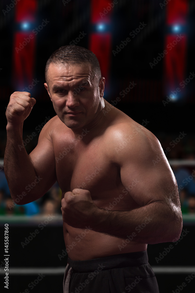Fototapeta premium professional kickboxer in the training ring