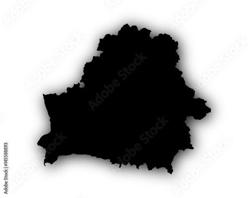 Karte von Weißrussland mit Schatten