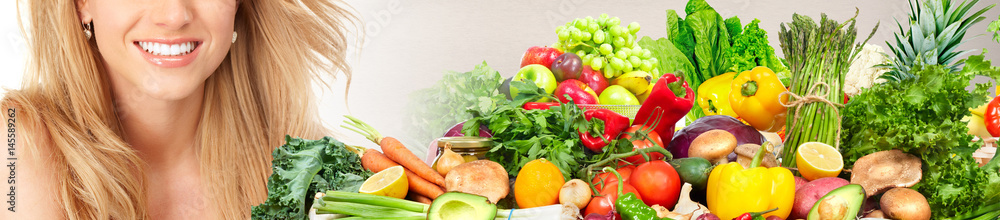 Beautiful woman with vegetables Beautiful woman with vegetables