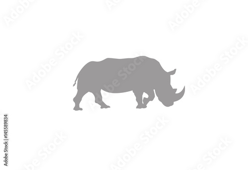 Rhino minimal vector illustration, silhouette isolated on a white background
