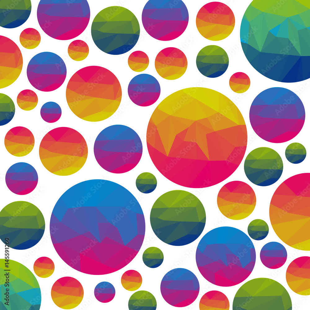 Obraz premium Abstract colorful triangle circles on a light background.