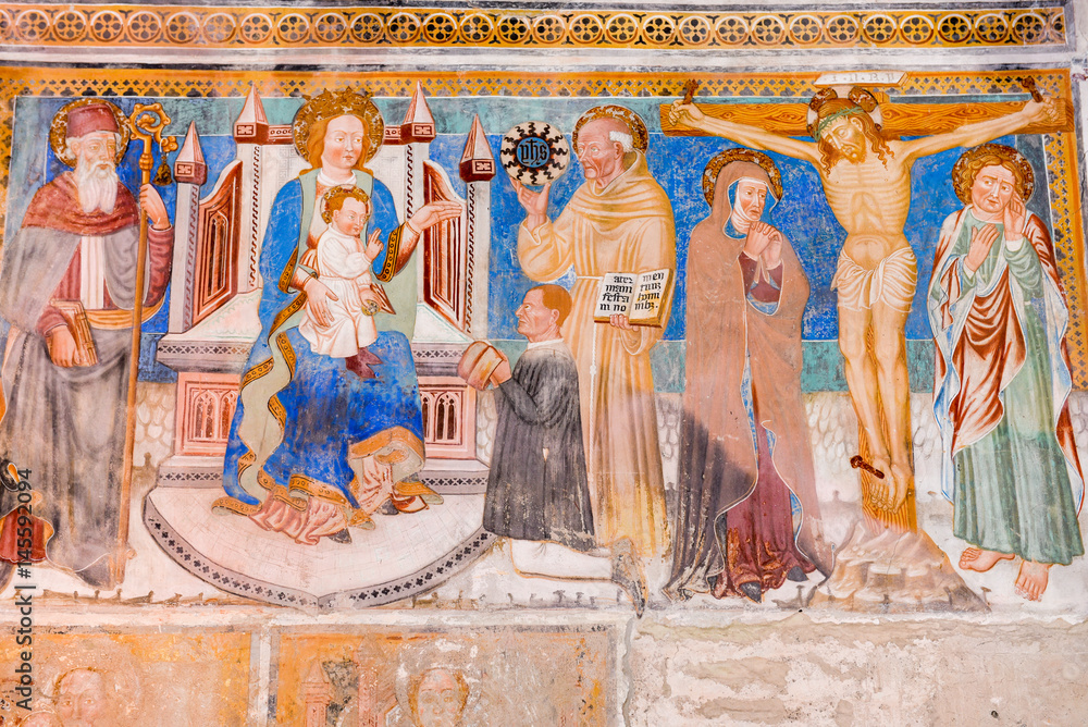 Frescoes inside the church of San Carlo di Negrentino, Switzerland