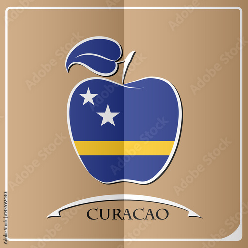 apple logo made from the flag of Curacao