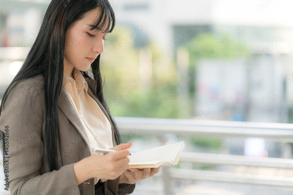 Asian Business Woman on Work Activity Asian Business Woman on Work Activity