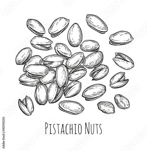 Handful of pistachio nuts.