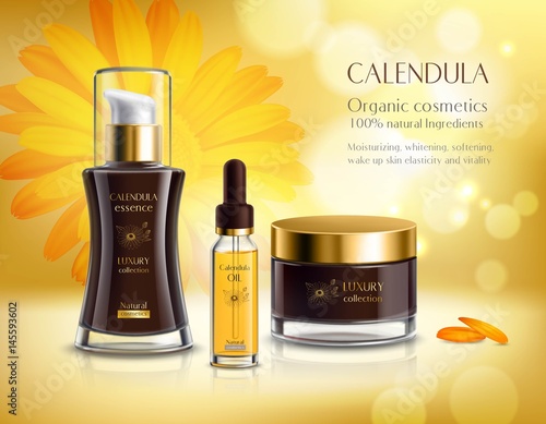 Cosmetics Products Realistic Advertisement Poster 