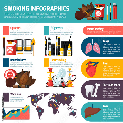 Smoking Infographics Flat Template