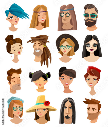 Avatars Set In Cartoon Style