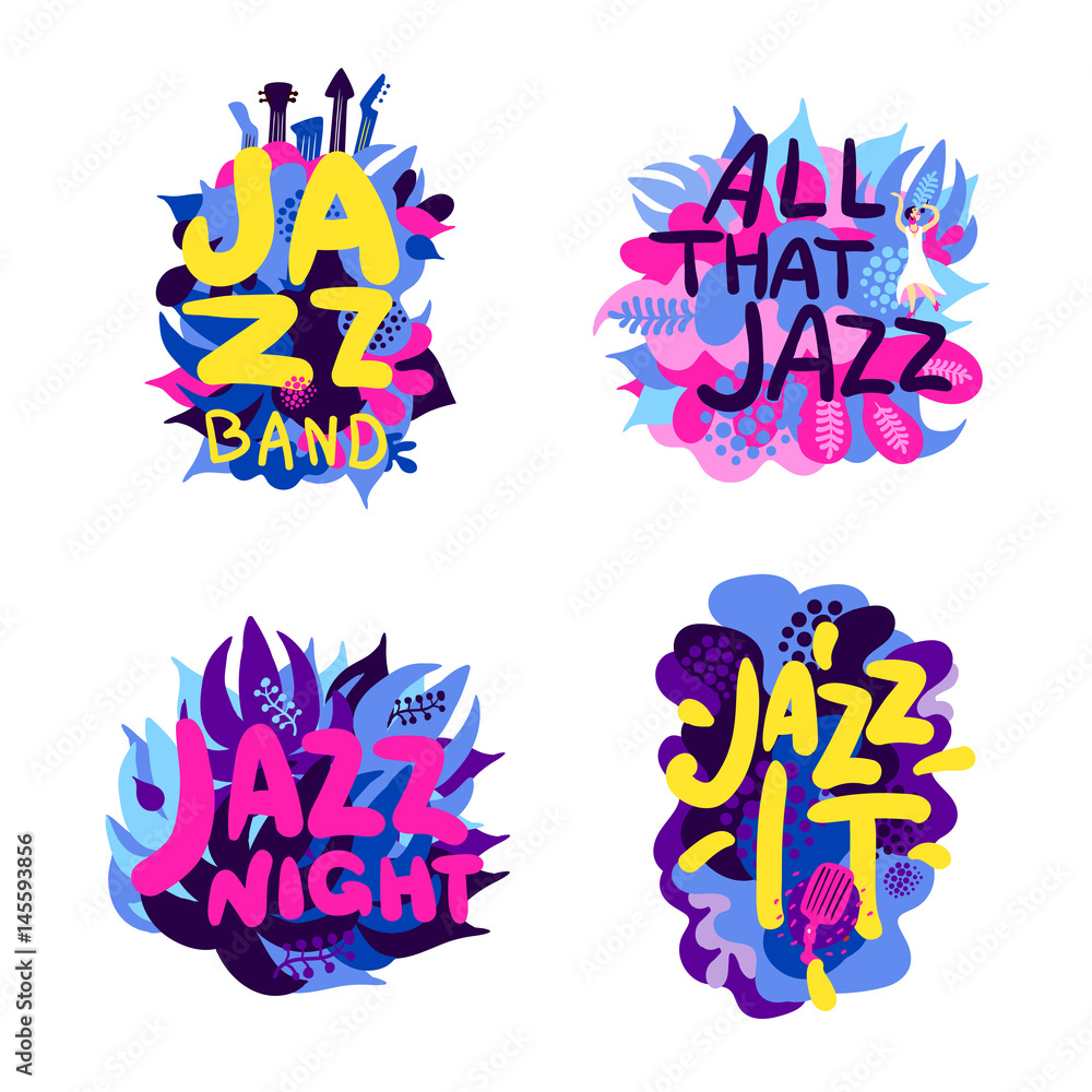 Obraz premium Jazz Theme Composition Set