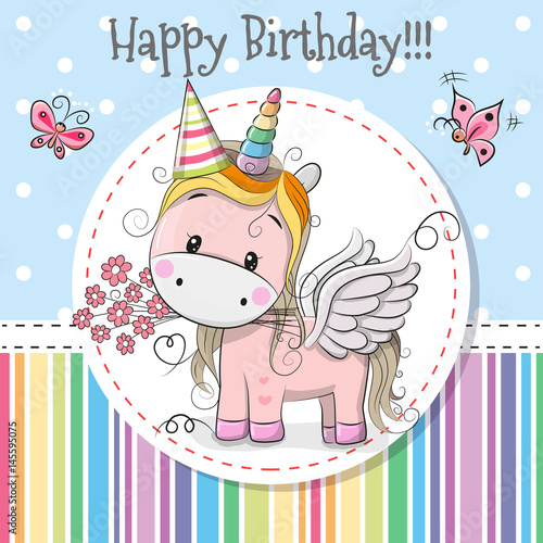 Greeting card Cute Unicorn