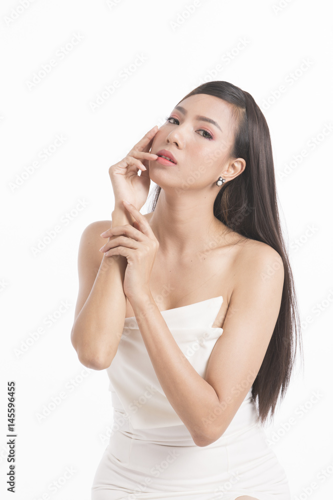 Pretty asian woman portrait with long straight hair Pretty asian woman portrait with long straight hair