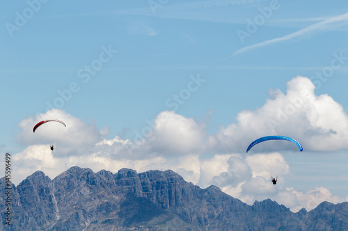 paragliders on the sky